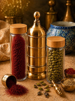 زعفران سرگل همرا با زعفران ساب ساچمه ای